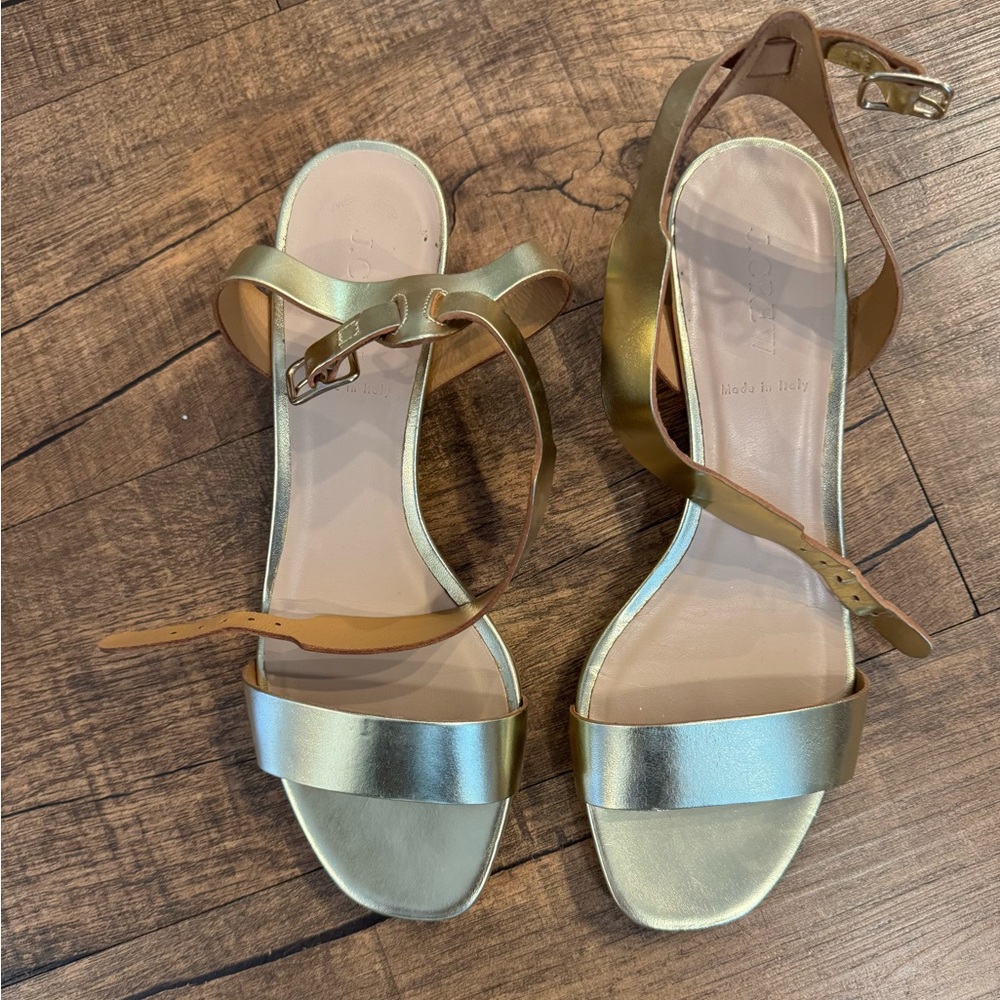 Jcrew Gold Strappy Sandals size 8